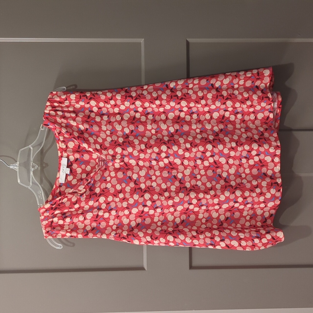 Loft Sleeveless Cherries Top Size XL